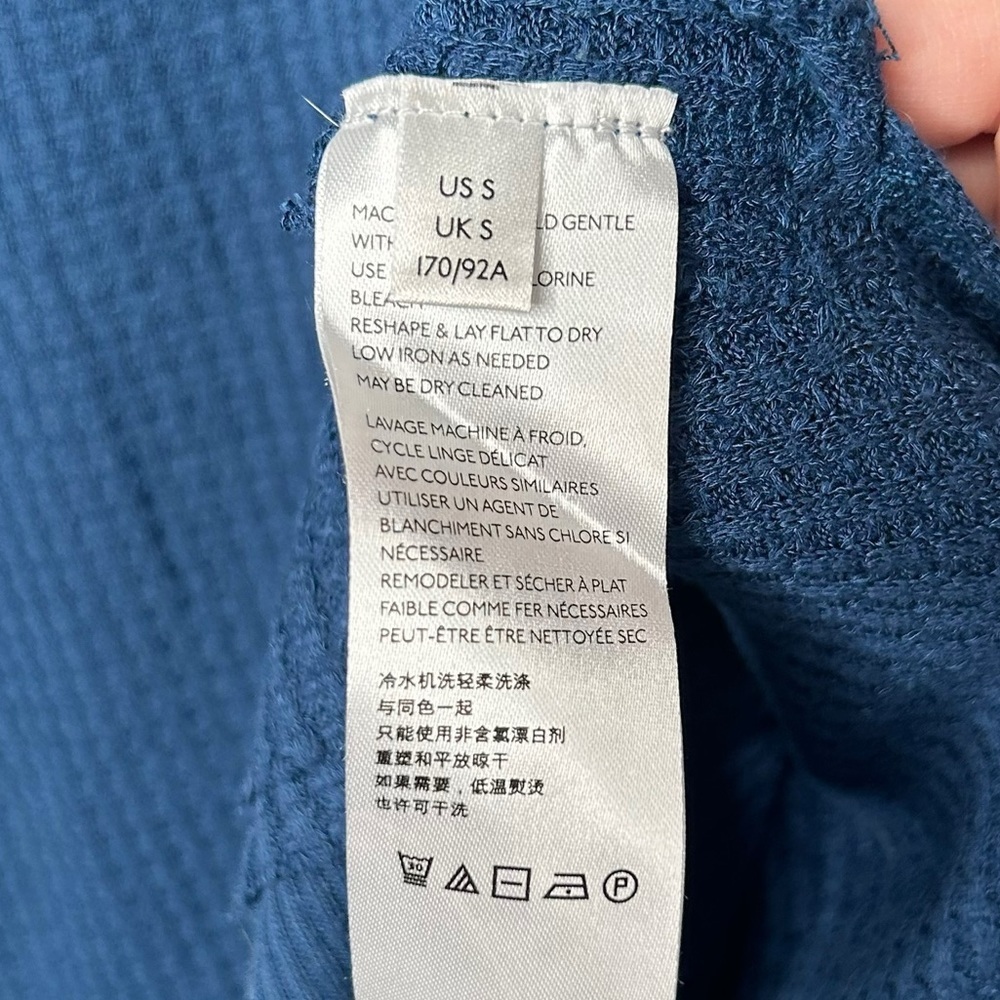 Women's Blue Ribbed Top - Picture 8 of 9